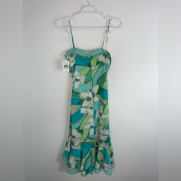 Vintage Y2K green floral midi dress medium - Picture 11 of 11